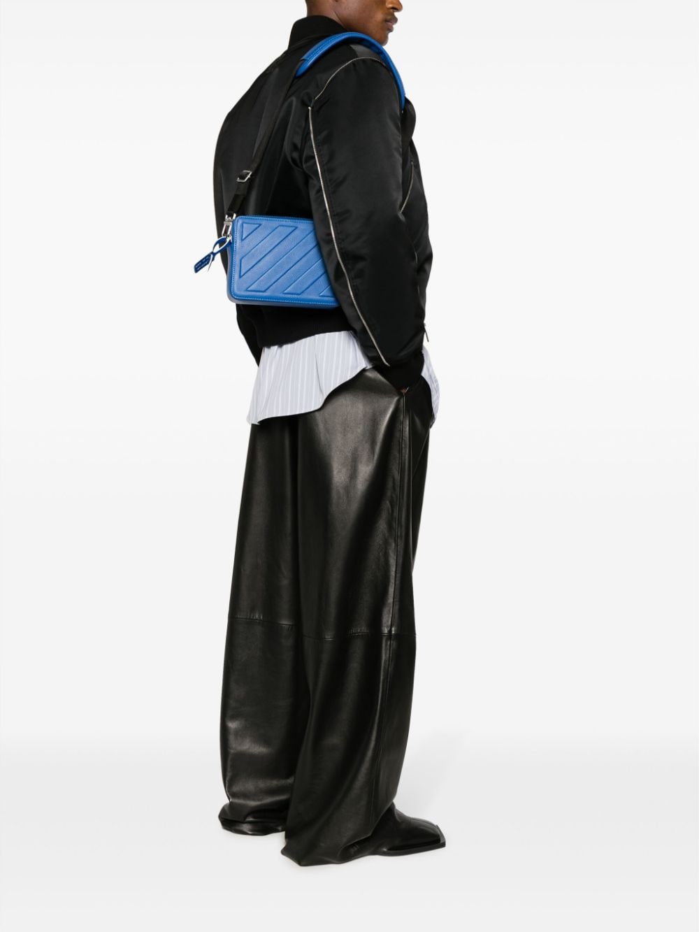 Off-White Diag-stripe leather camera bag