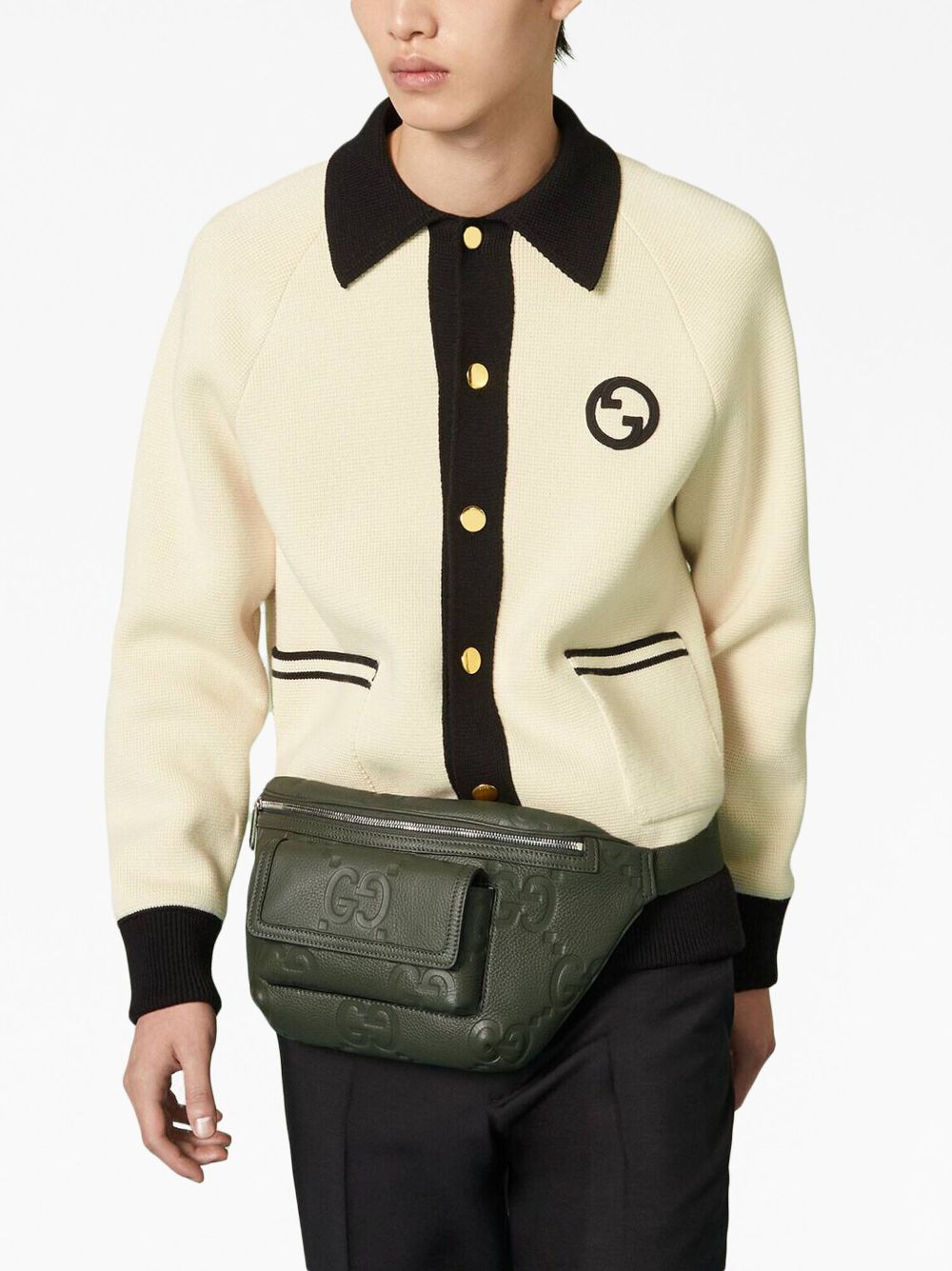 G*u*i jumbo gg monogram-embossed belt bag