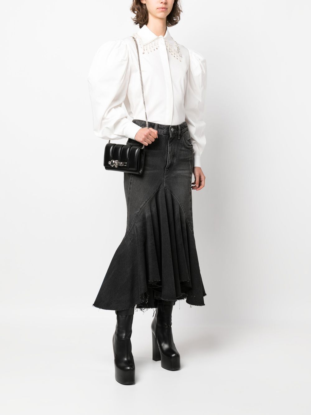 Alexander McQueen skull ring-hardware clutch bag