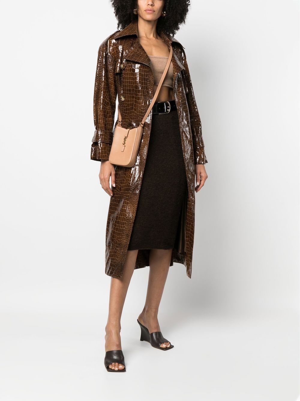 Saint Laurent logo-plaque leather crossbody bag