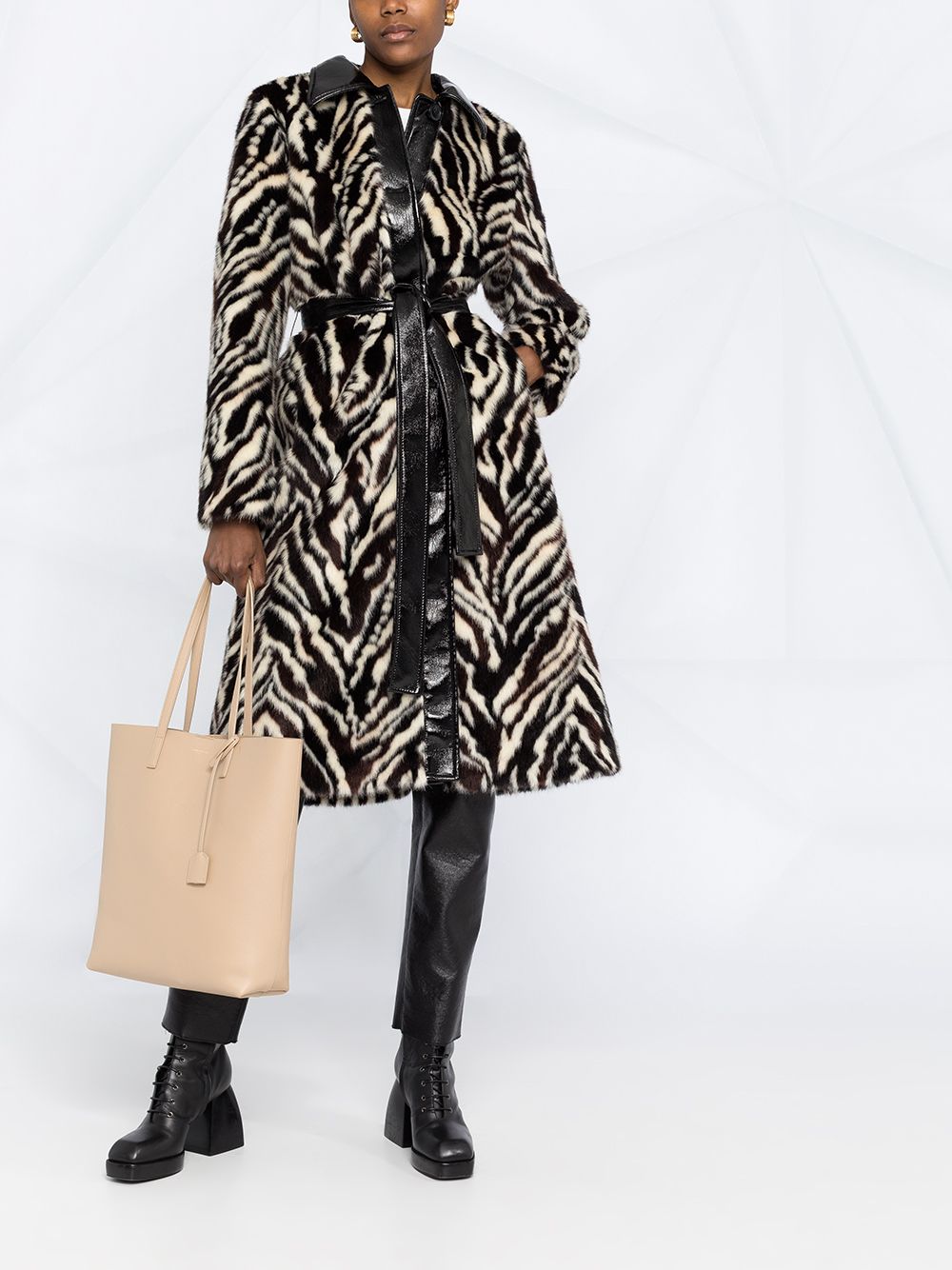 Saint Laurent logo-print leather tote bag