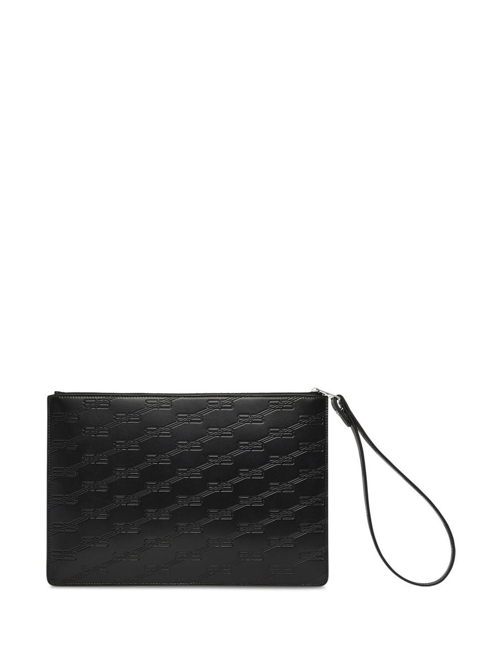 Ba*len*cia*ga monogram-embossed clutch bag
