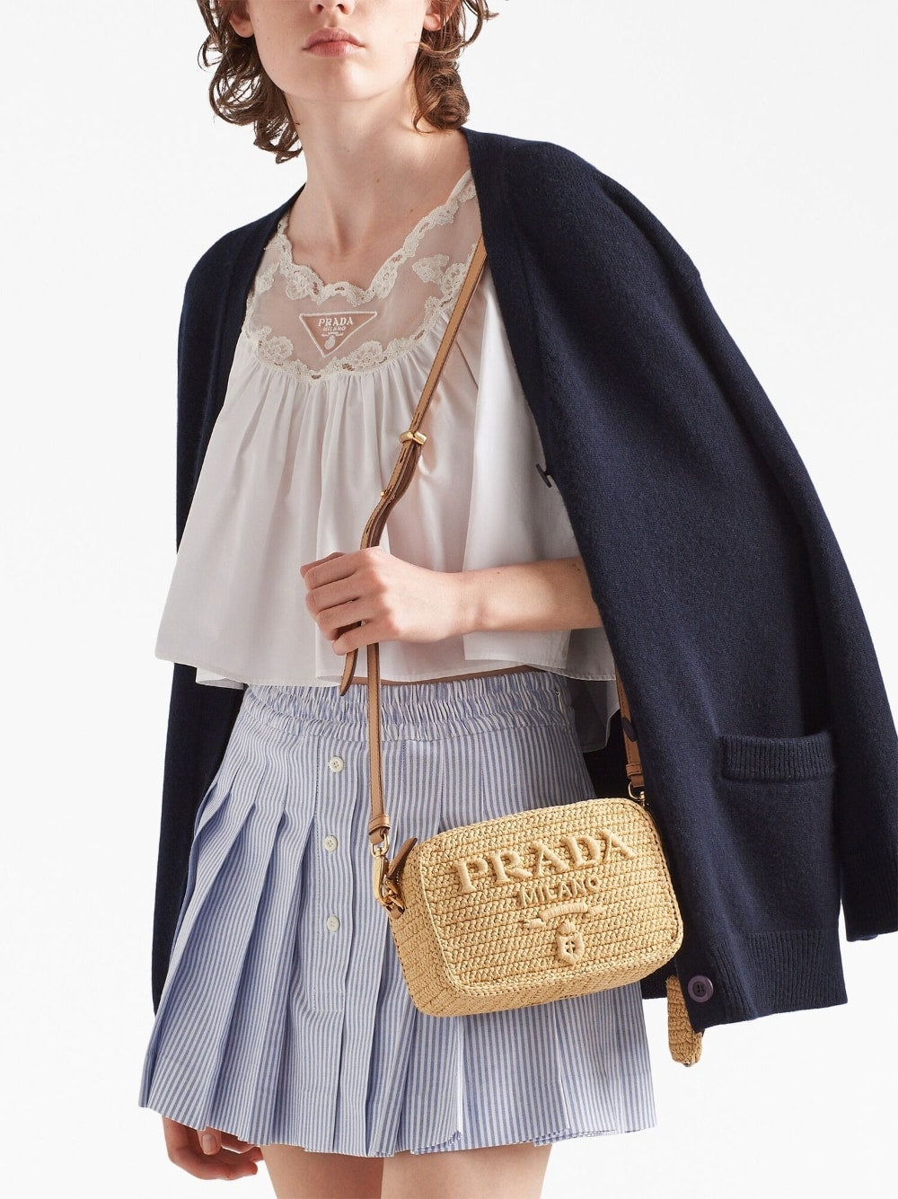 Pra*a raffia shoulder bag