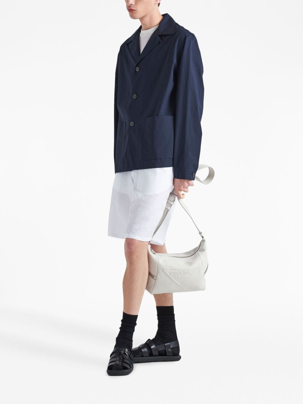 Pra*a debossed-logo shoulder bag