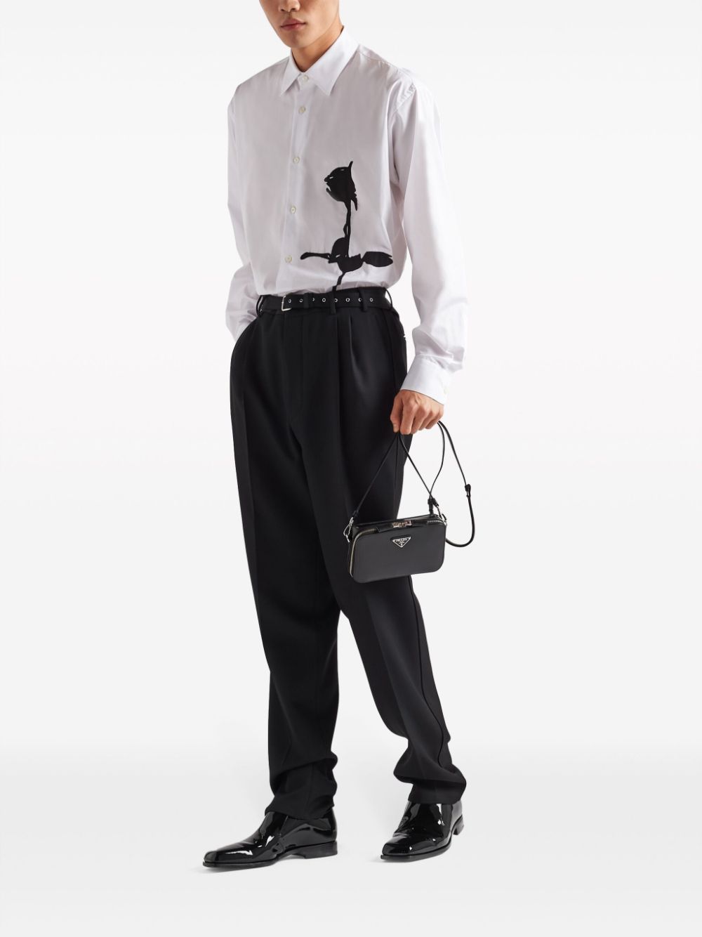 Pra*a small brique brushed crossbody bag