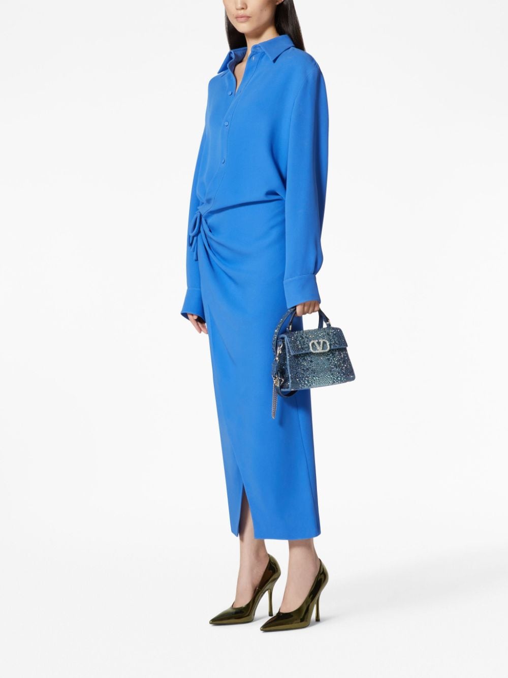 Valentino Garavani mini VSling rhinestone-embellished denim handbag