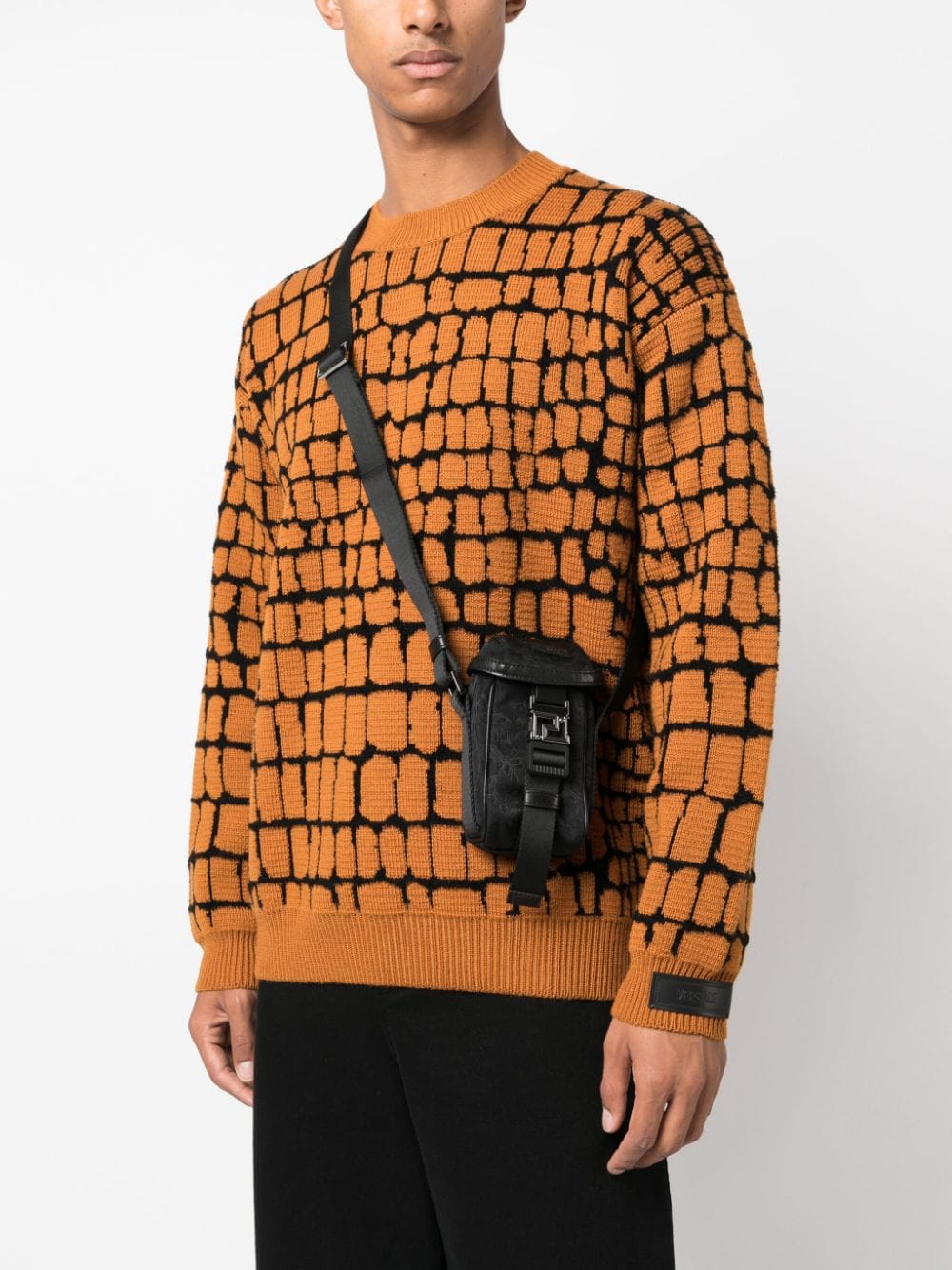 Versace Neo Nylon jacquard messenger bag