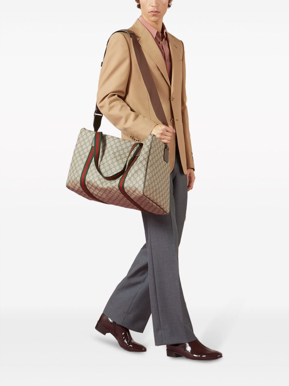 g*u*i large gg S*p*e canvas duffle bag