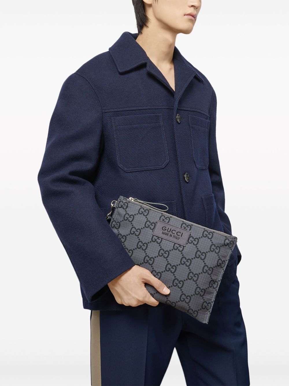 G*u*i gg recycled polyester clutch