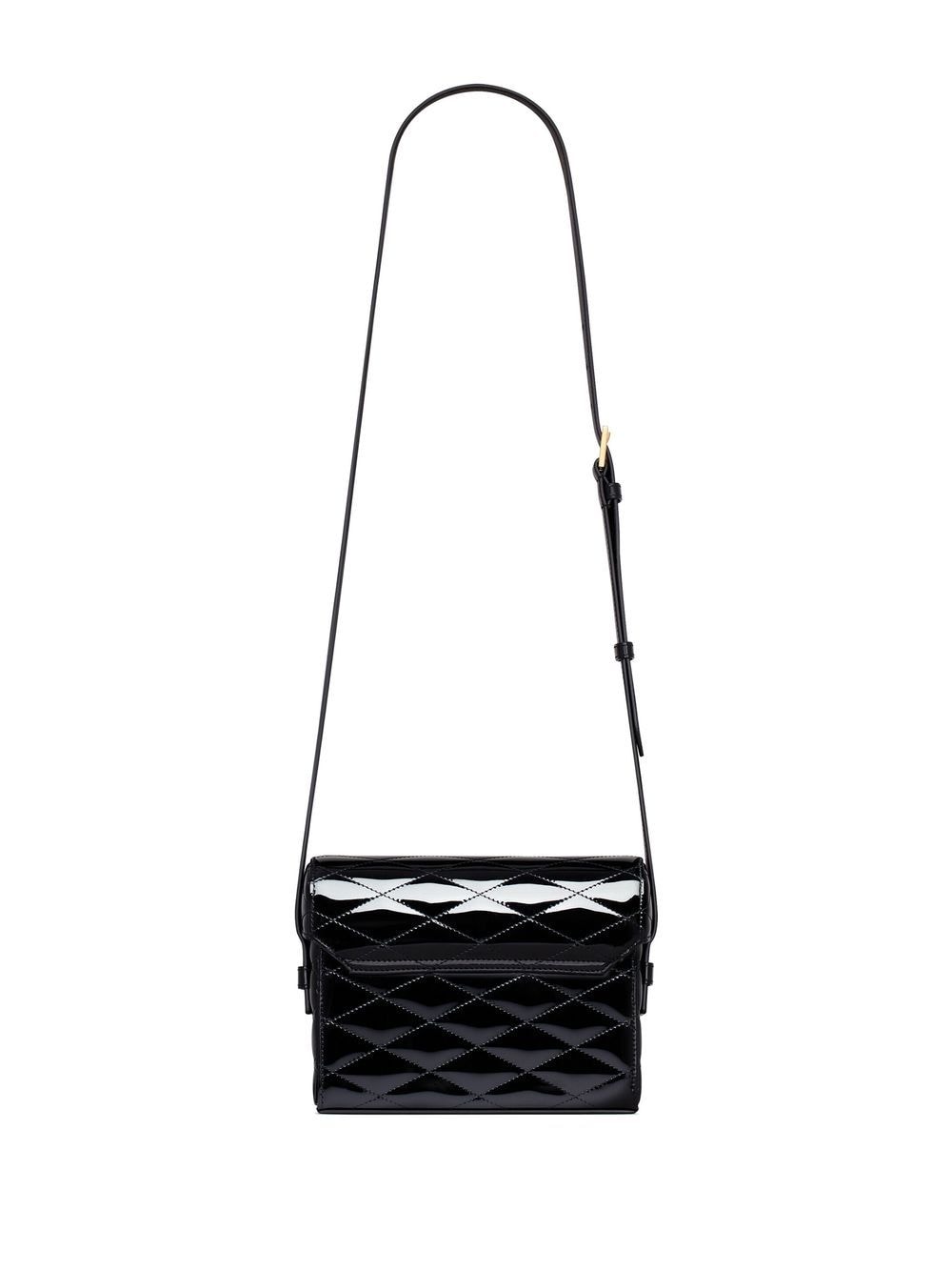Saint Laurent quilted patent-leather bucket bag