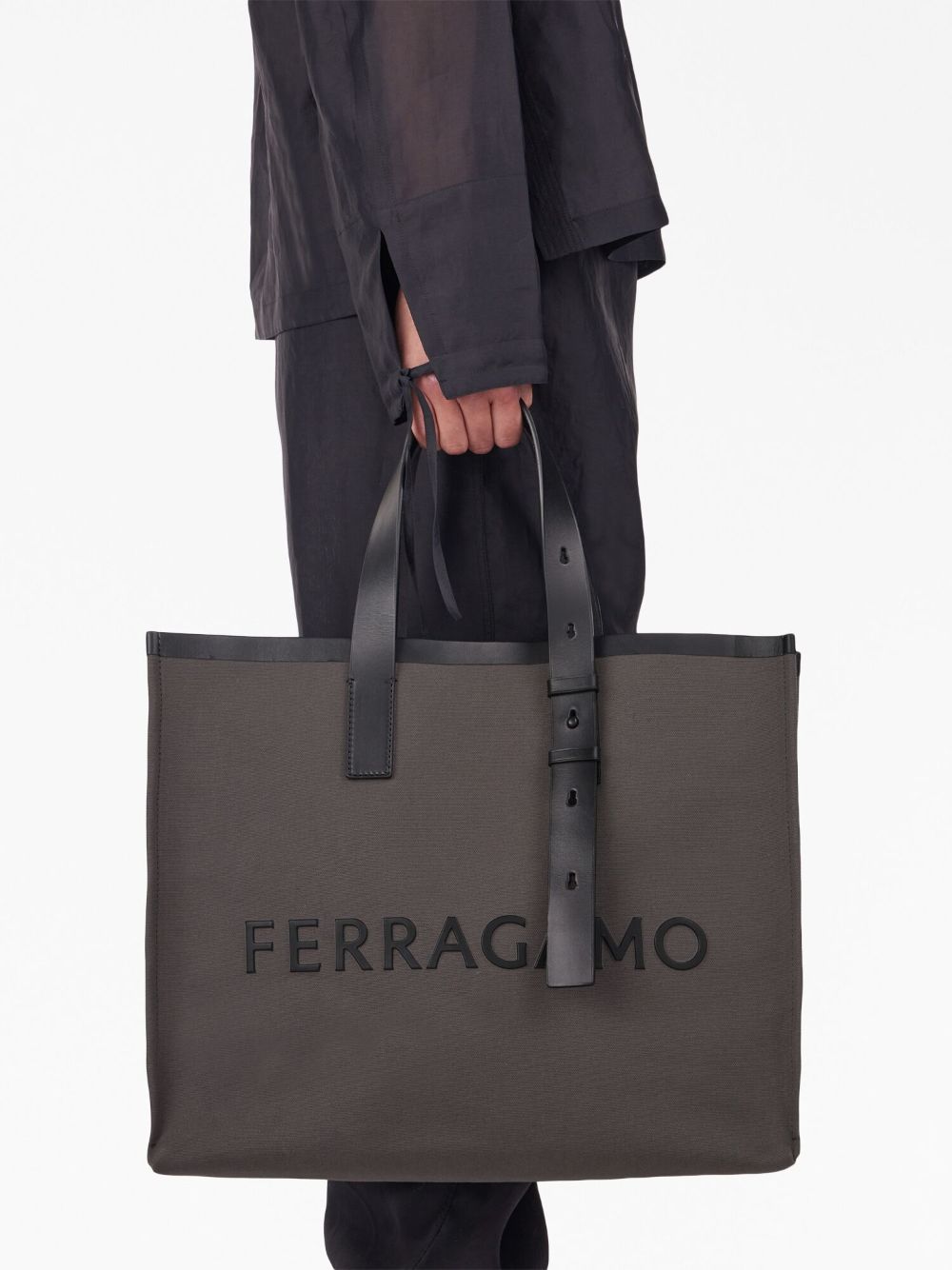 Ferragamo logo-embossed open-top tote bag