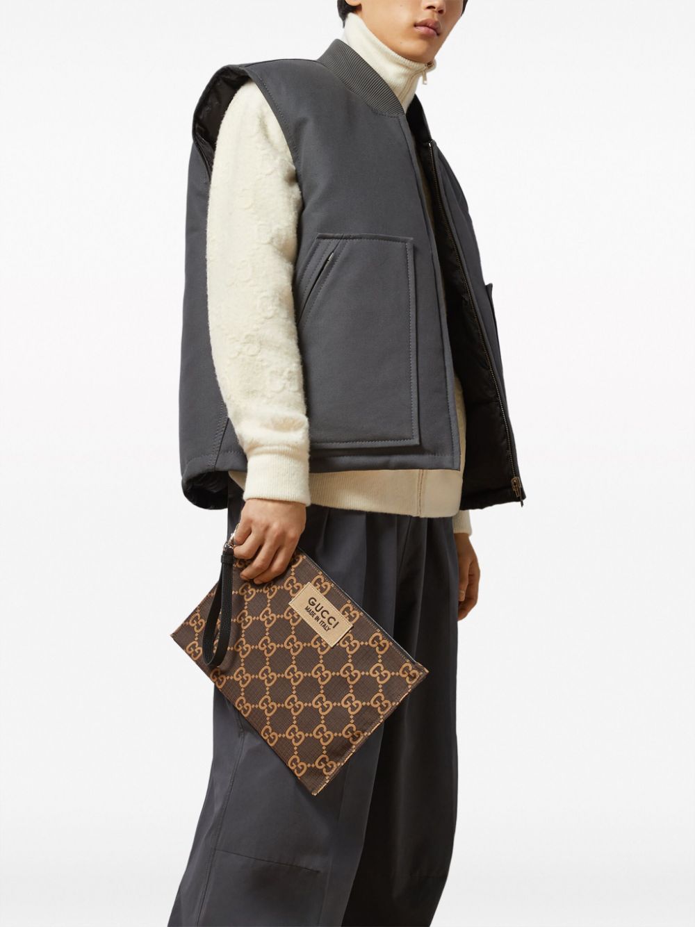 G*u*i gg recycled polyester clutch