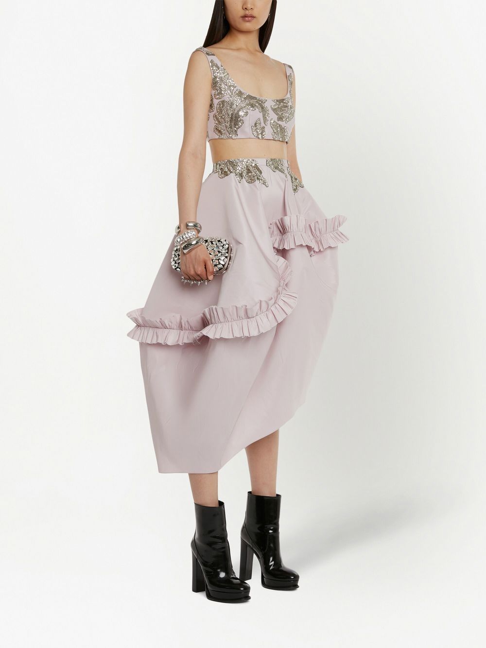 Alexander McQueen crystal-embellishment four-ring clutch bag