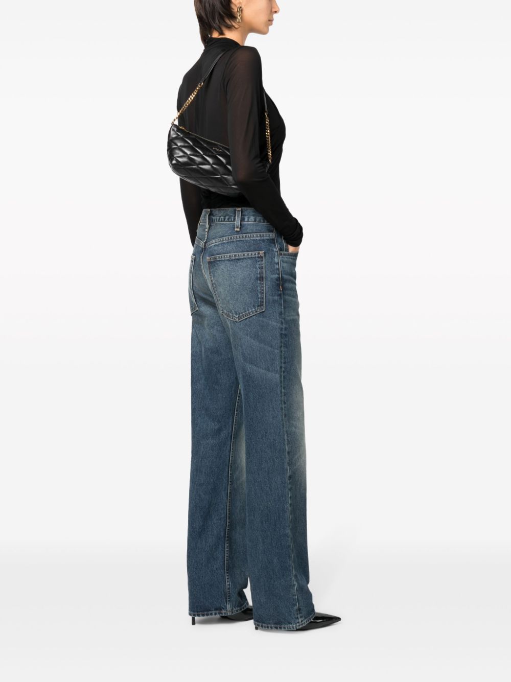 saint laurent Di*m*nd-quilted leather mini bag