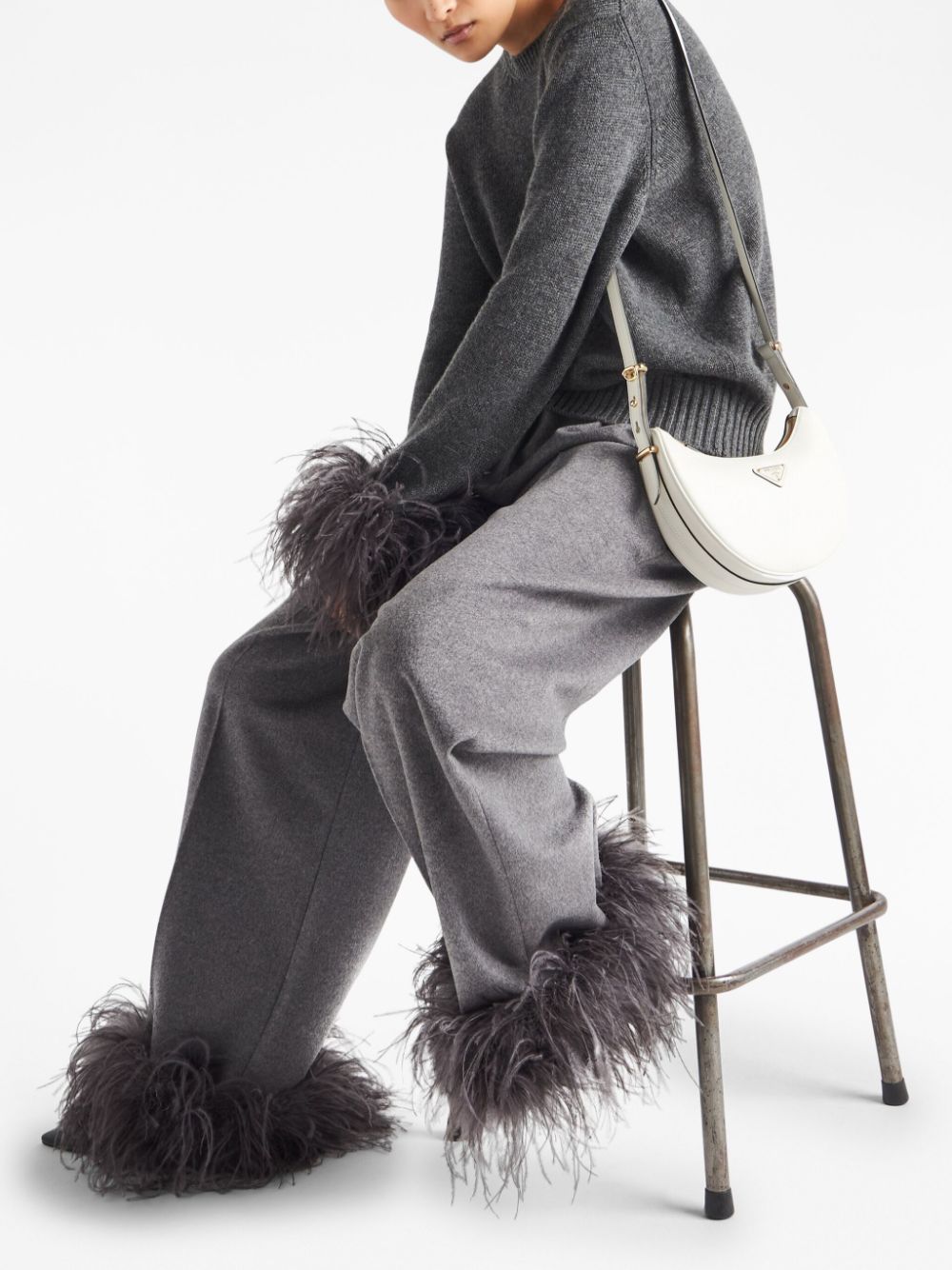 Pra*a arqué leather shoulder bag