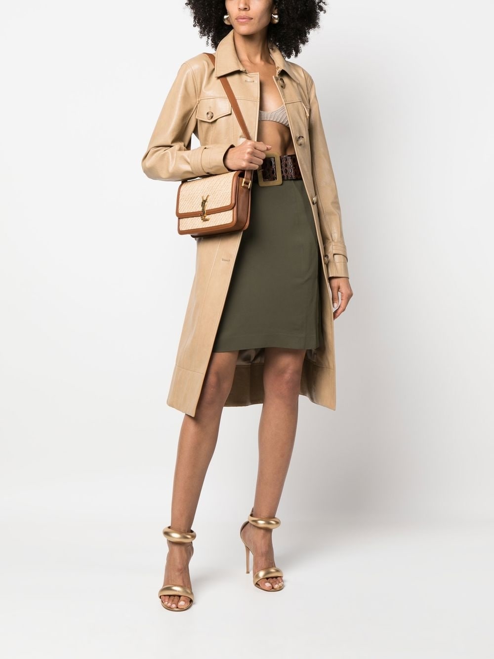 Saint Laurent Solferino raffia shoulder bag