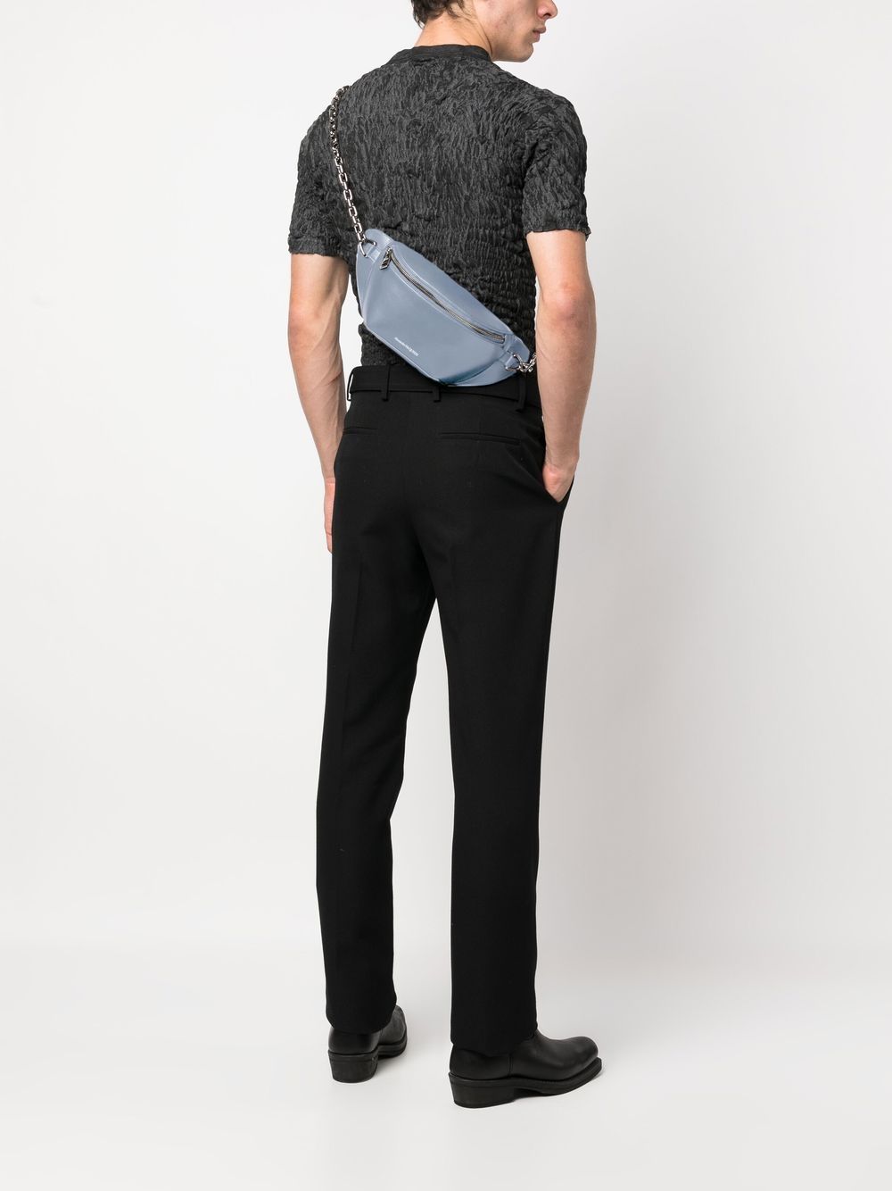 Alexander McQueen logo-embossed leather belt bag