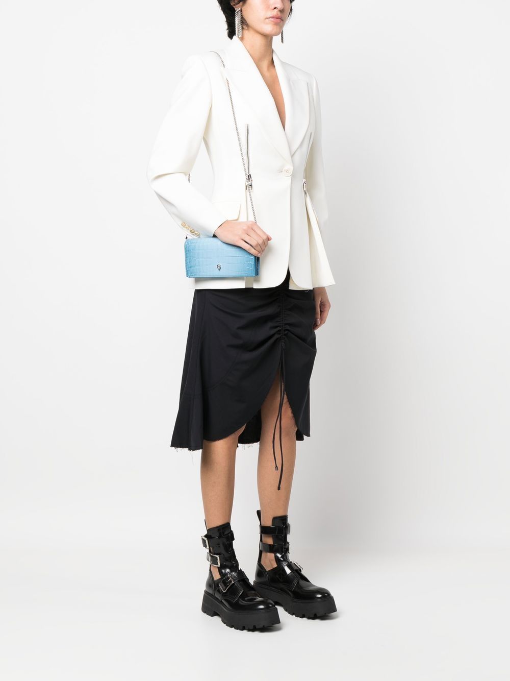 Alexander McQueen skull-stud leather shoulder bag