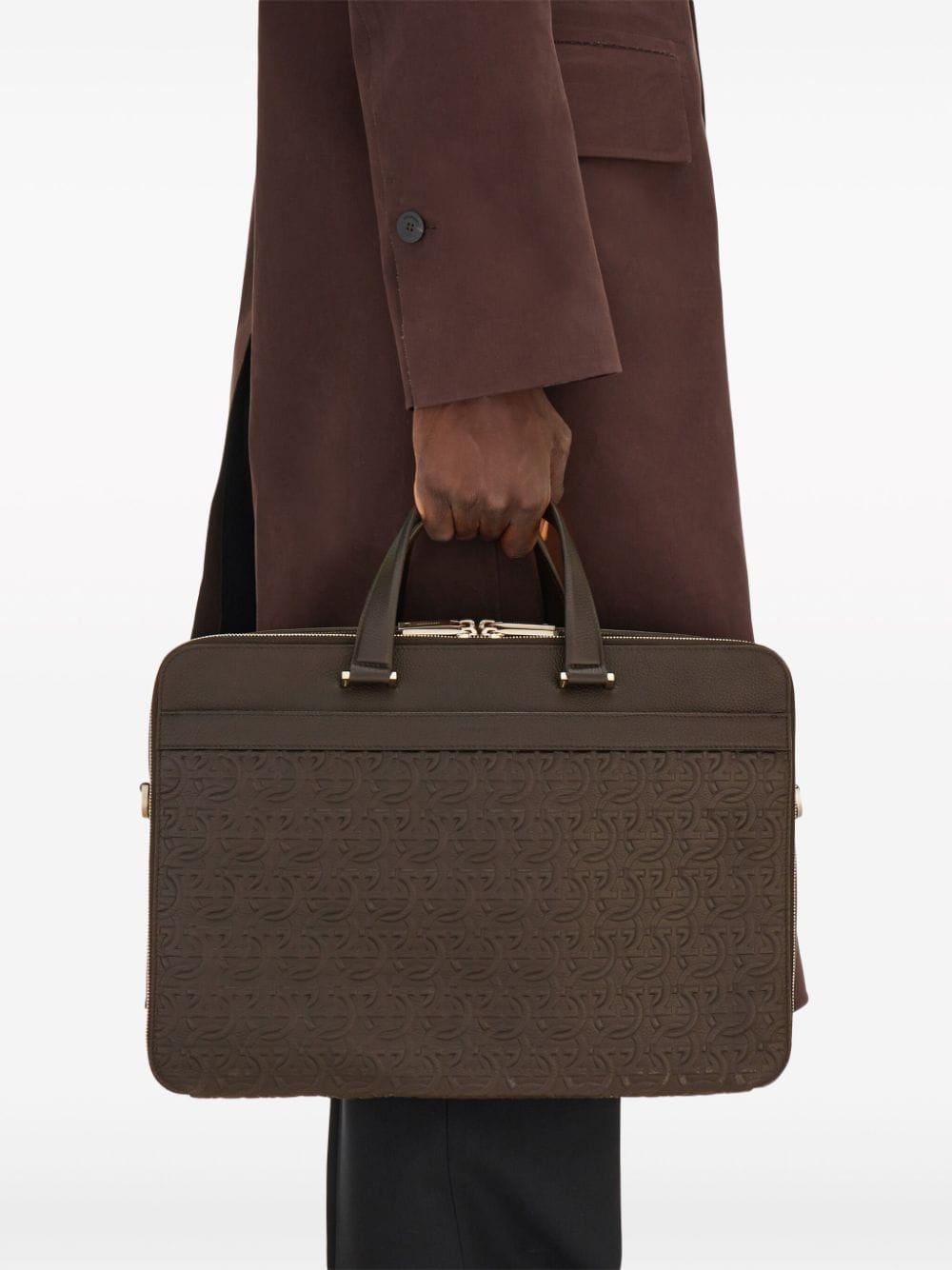Ferragamo Gancini zipped briefcase