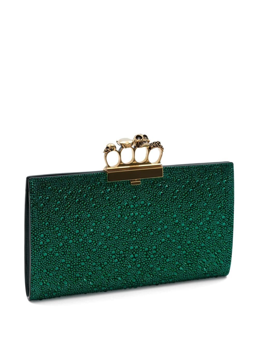 Alexander McQueen crystal-embellished knuckleduster clutch bag