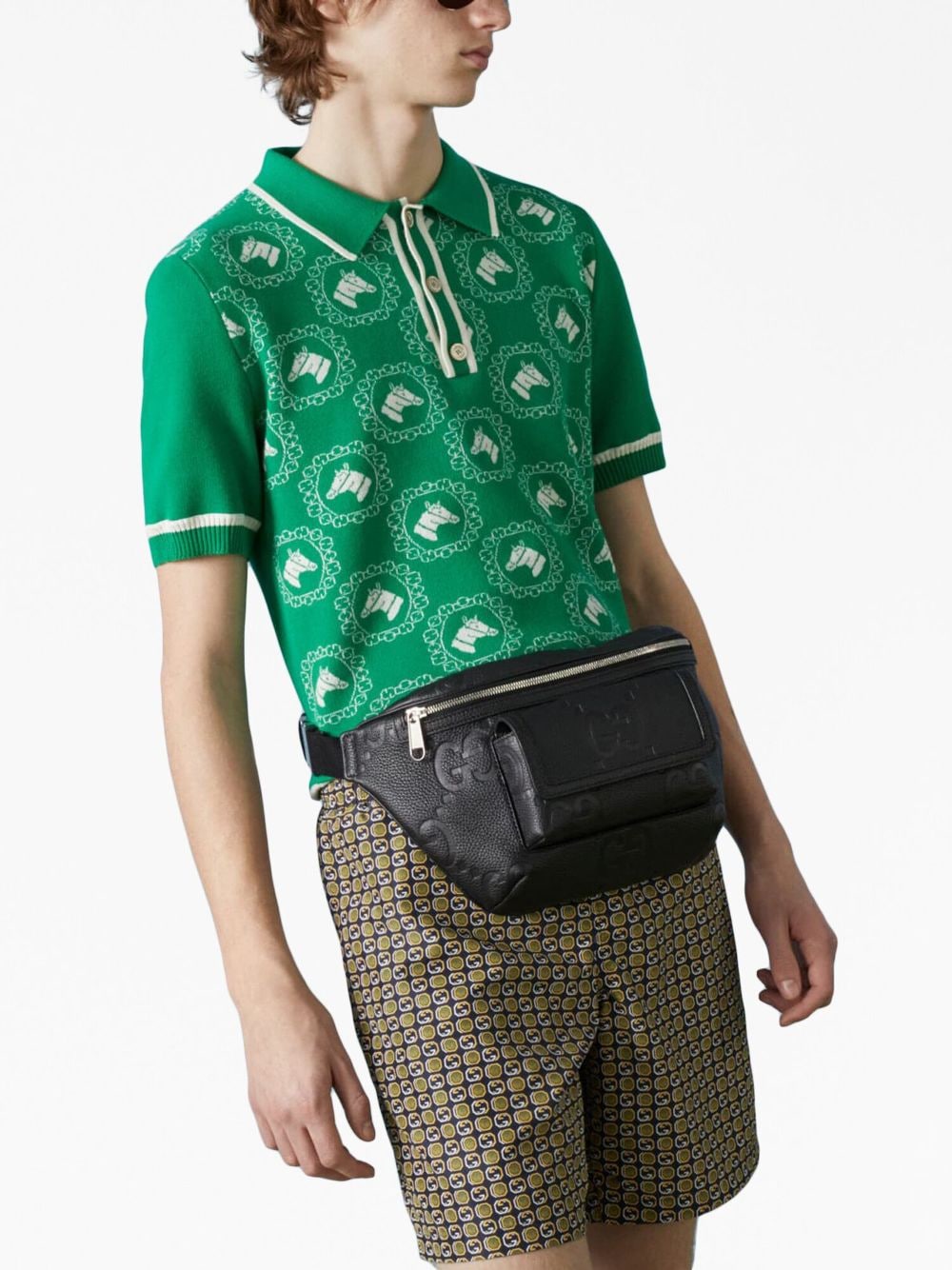 G*u*i jumbo gg monogram embossed belt bag