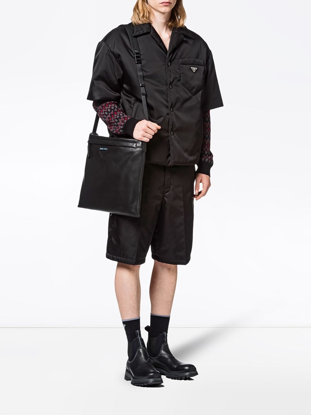 Pra*a leather shoulder bag