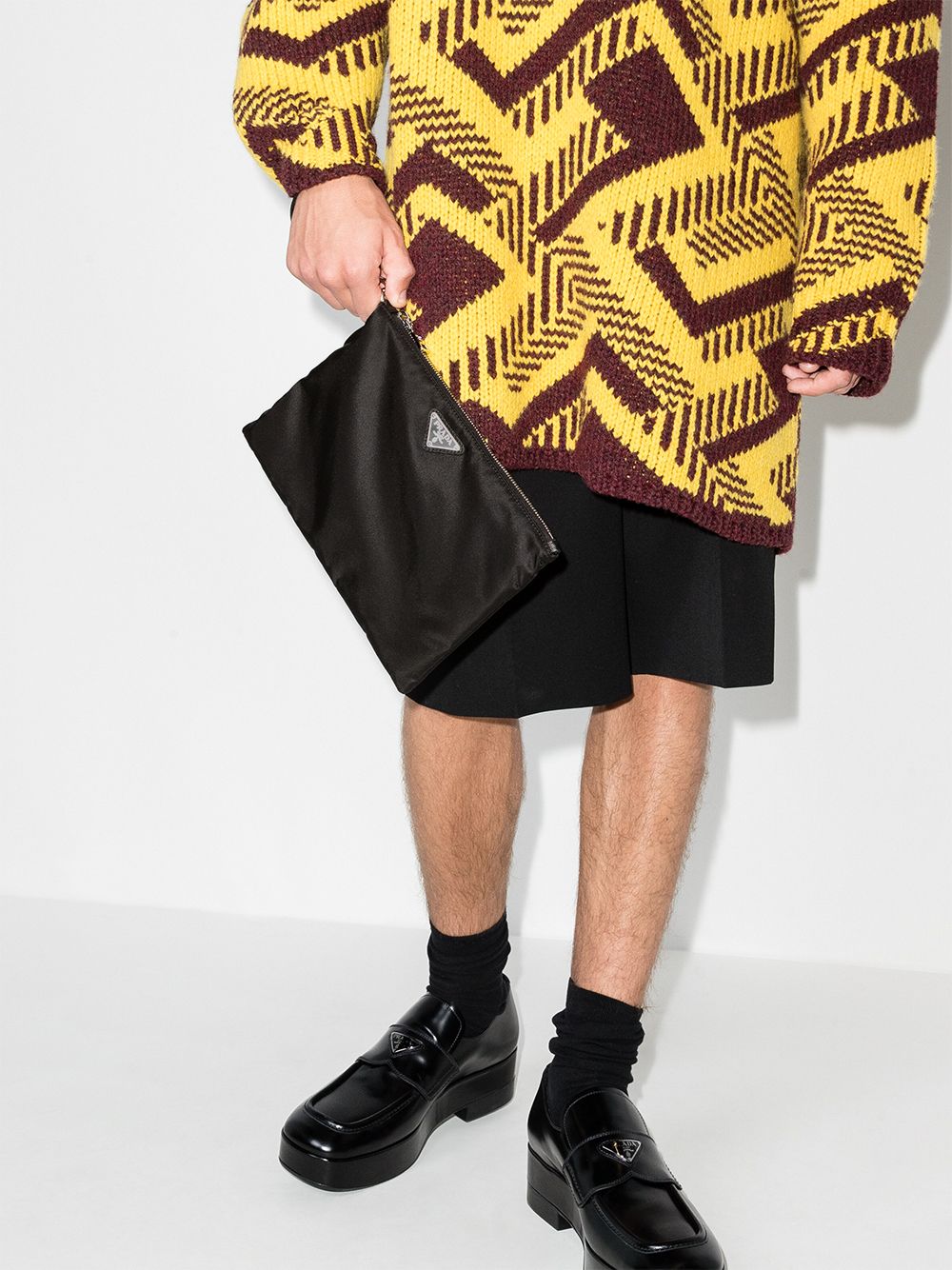 Pra*a re-nylon gabardine pouch