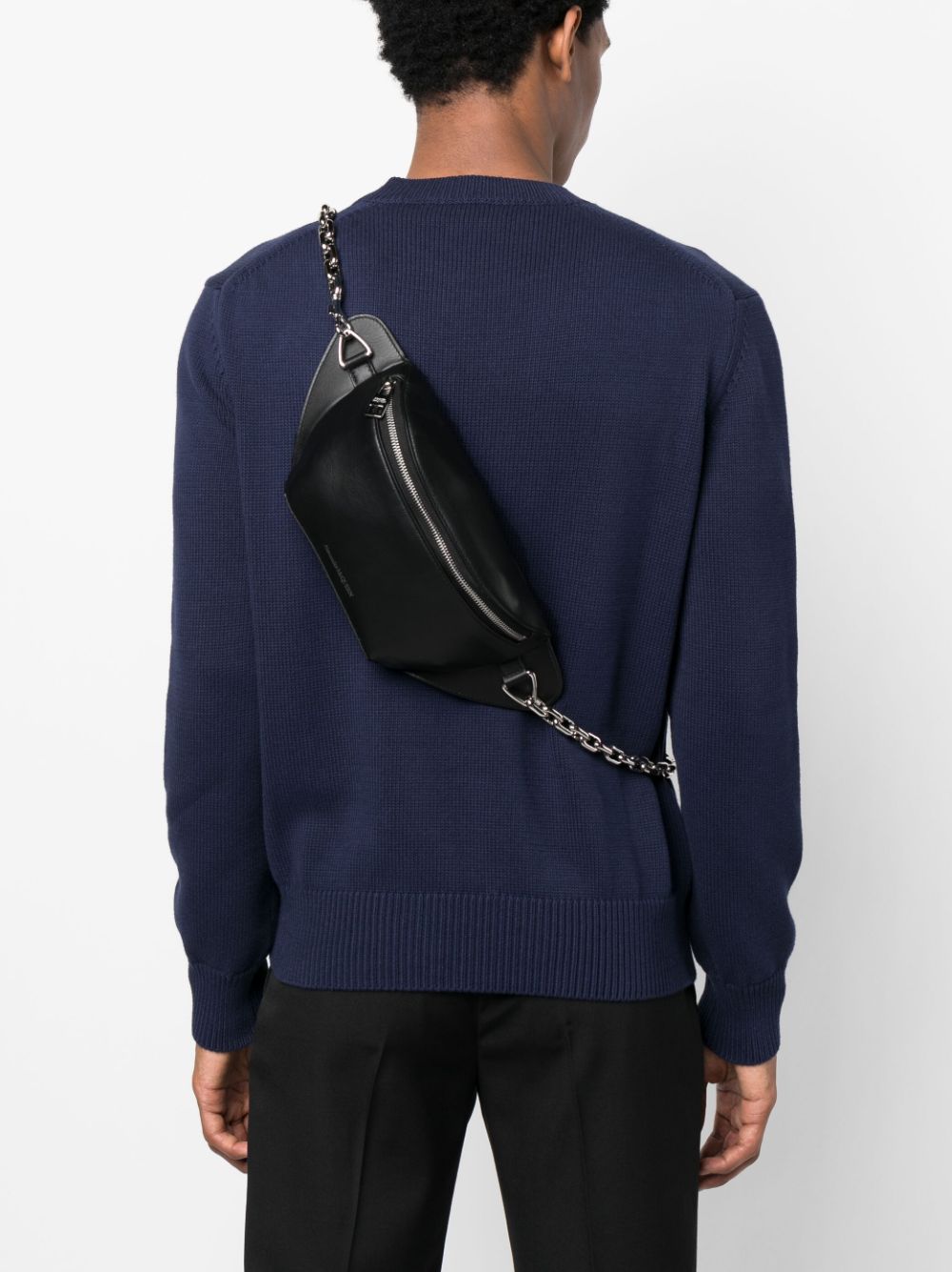 Alexander McQueen logo-print leather belt bag