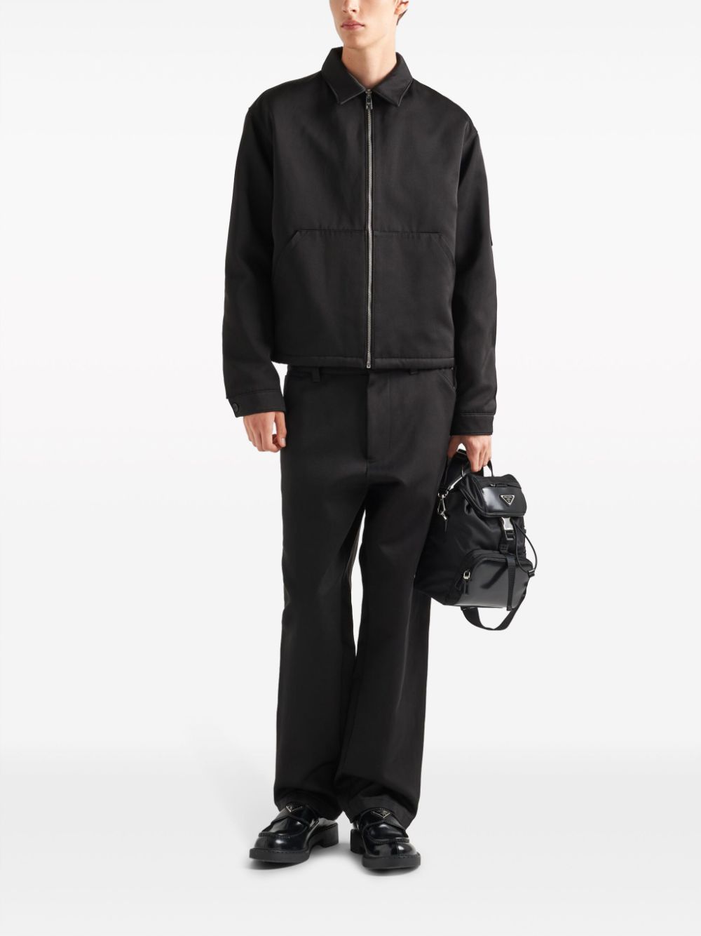 Pra*a triangle-logo panelled backpack