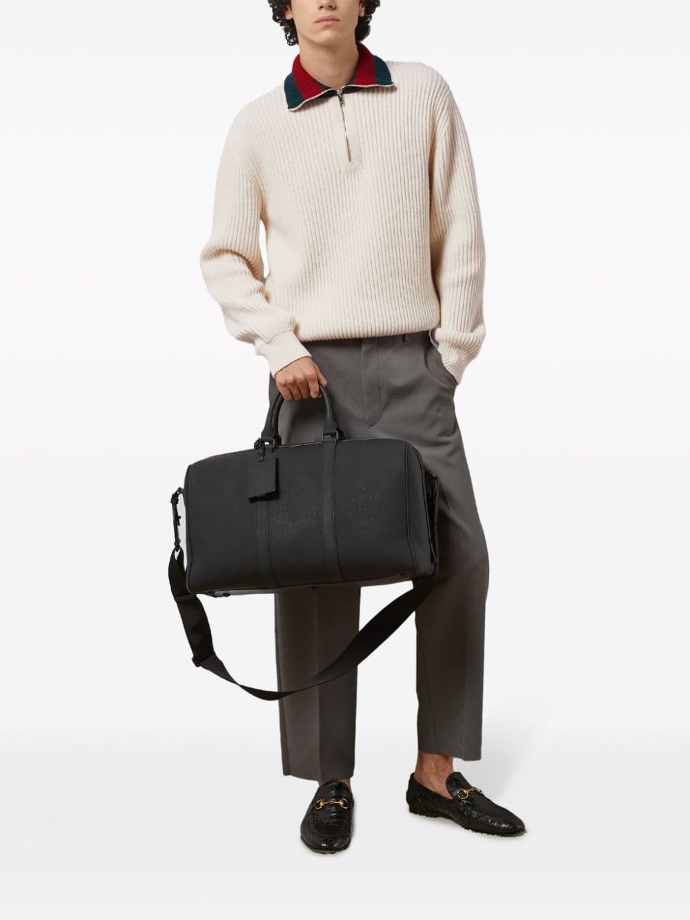 G*u*i large gg-logo duffle bag