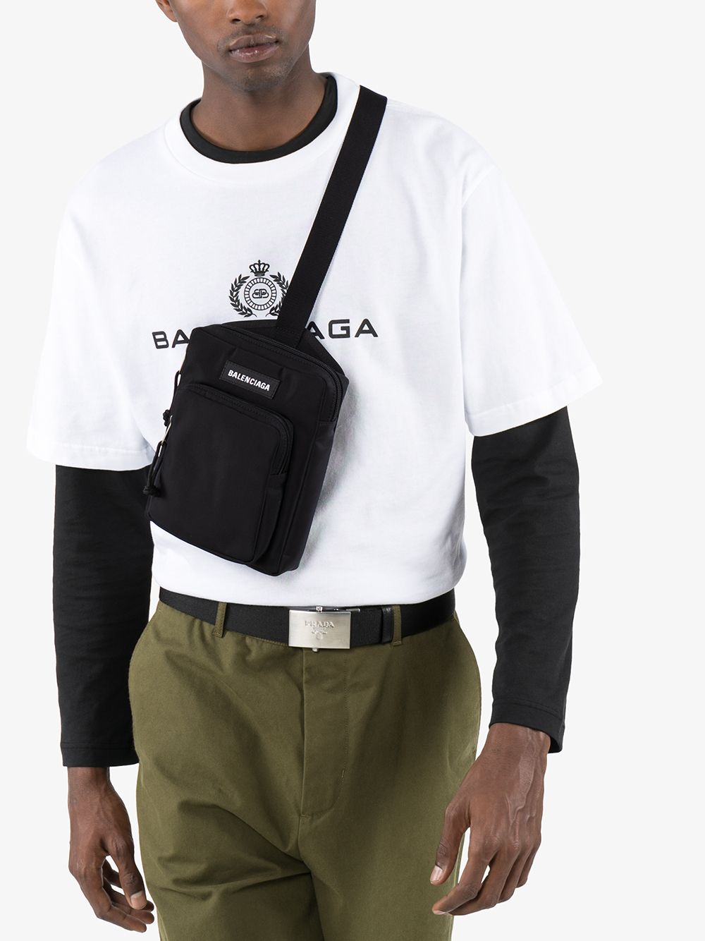 Ba*len*cia*ga explorer logo patch crossbody bag
