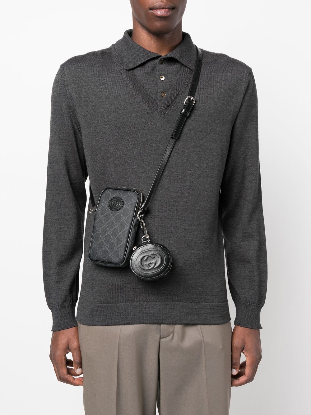 G*u*i monogram-pattern shoulder bag