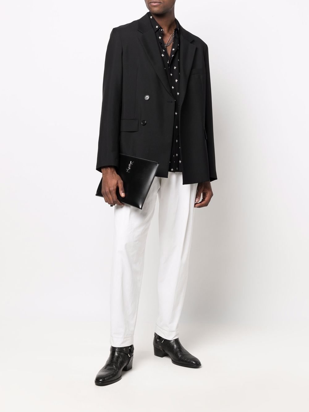 Saint Laurent logo plaque clutch bag