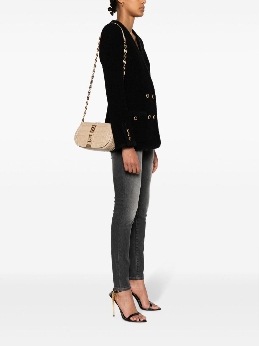 Versace Greca Goddess embossed shoulder bag