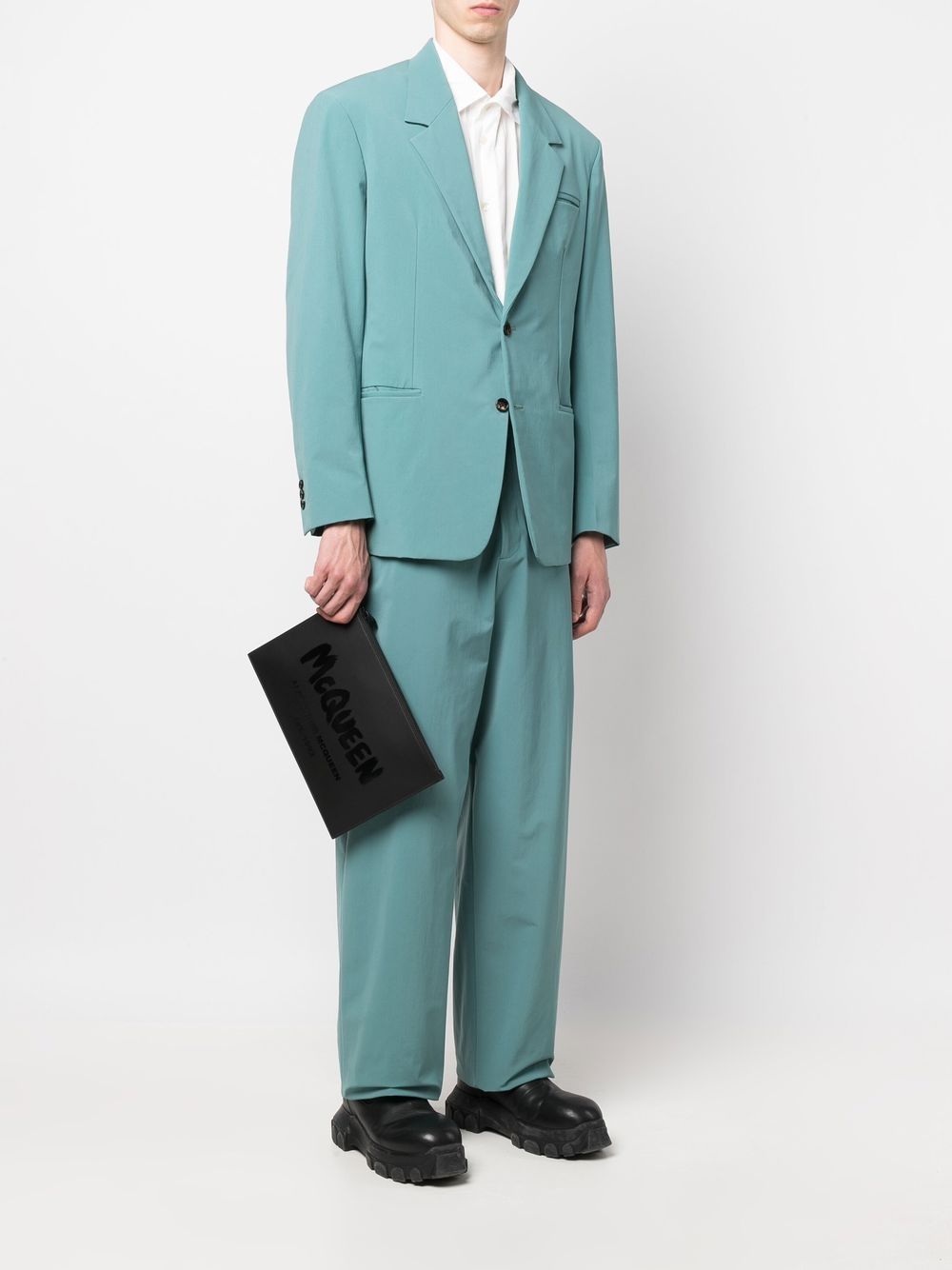 Alexander McQueen logo-print flat-zip pouch