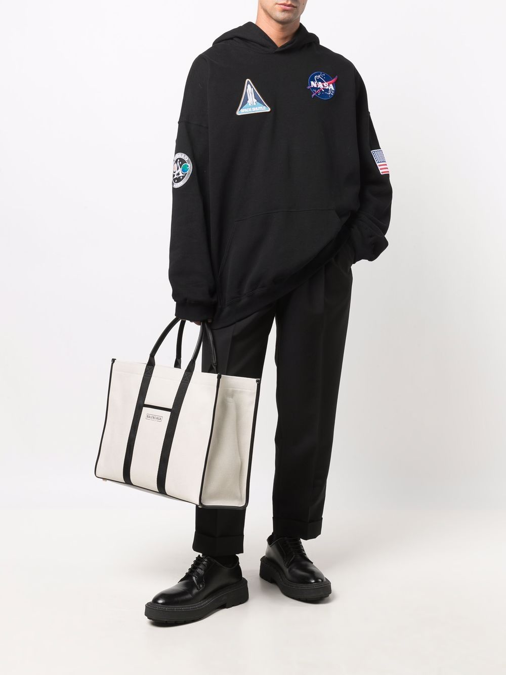 Ba*len*cia*ga two-tone organic cotton tote