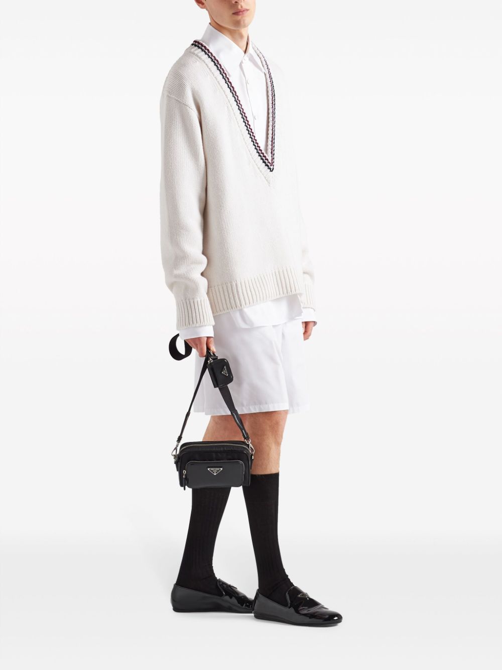 Pra*a bandolera triangle-logo messenger bag