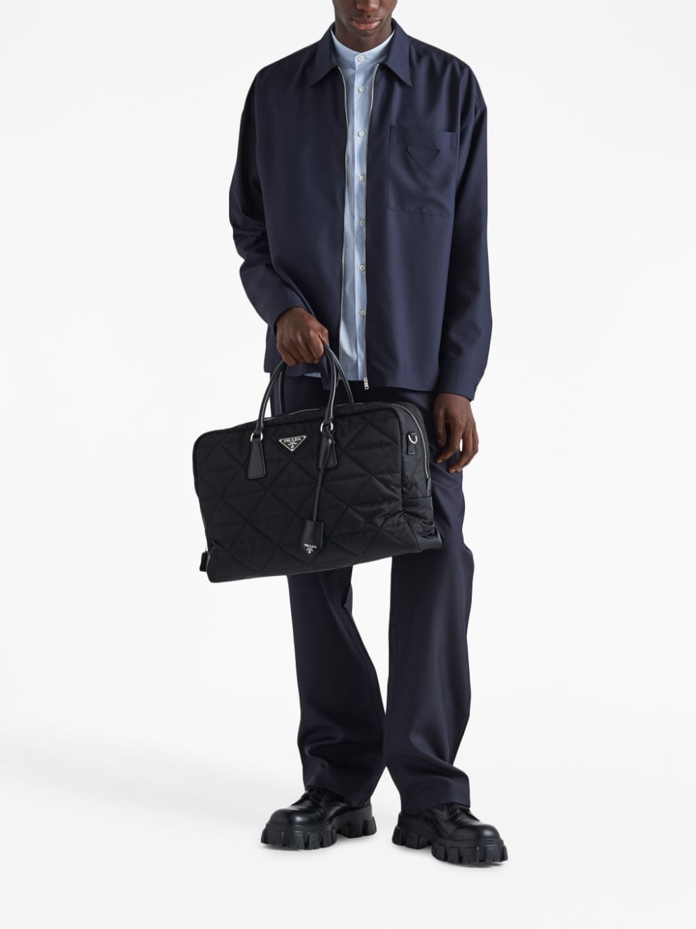 Pra*a re-nylon quilted travel bag