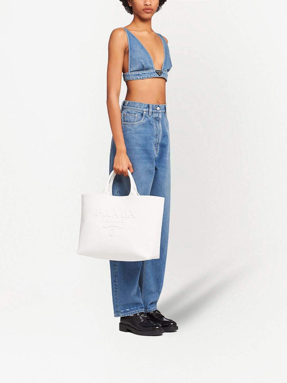 Pra*a embroidered-logo tote bag