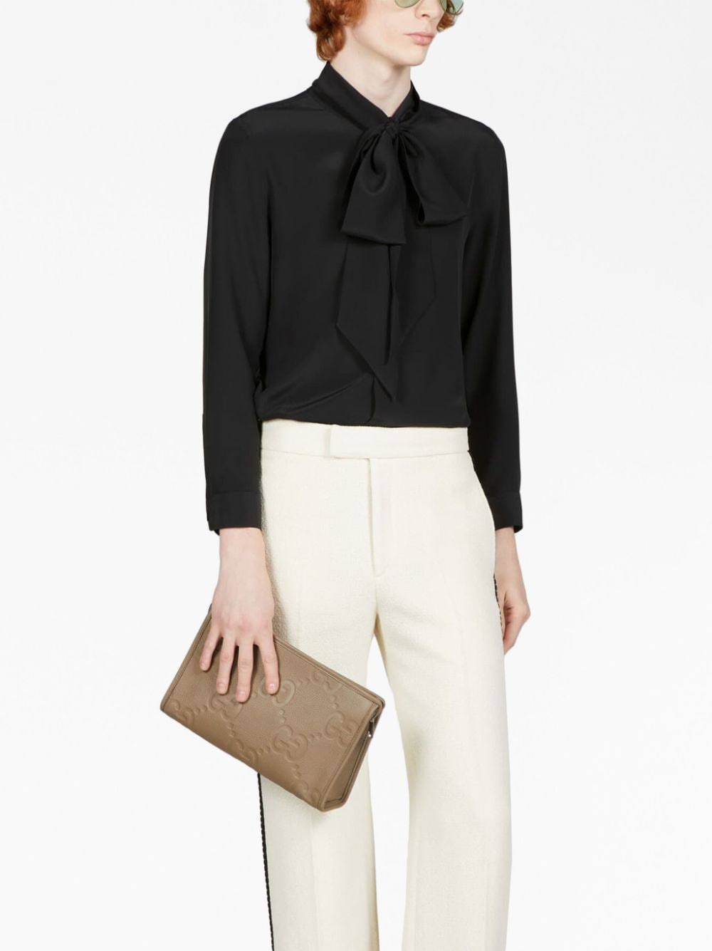 G*u*i jumbo gg leather pouch