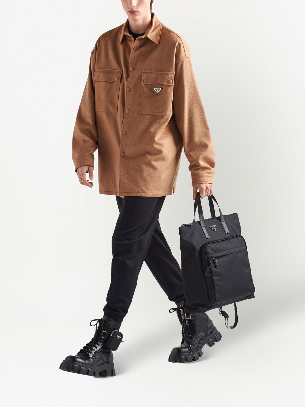 Pra*a re-nylon saffiano-leather tote bag