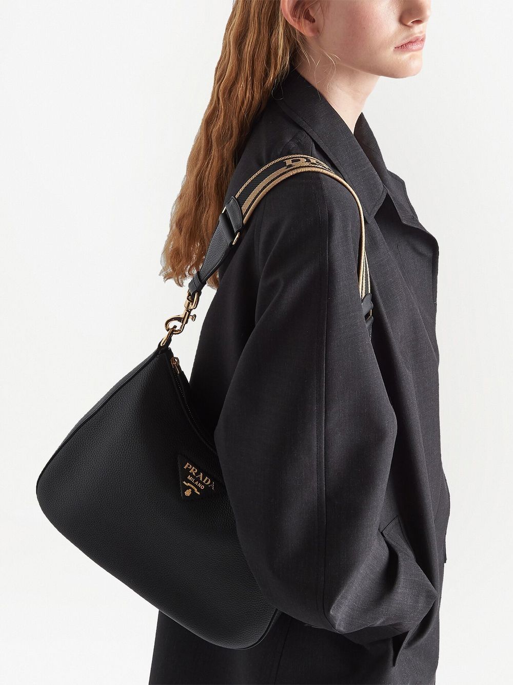 Pra*a triangle-logo shoulder bag