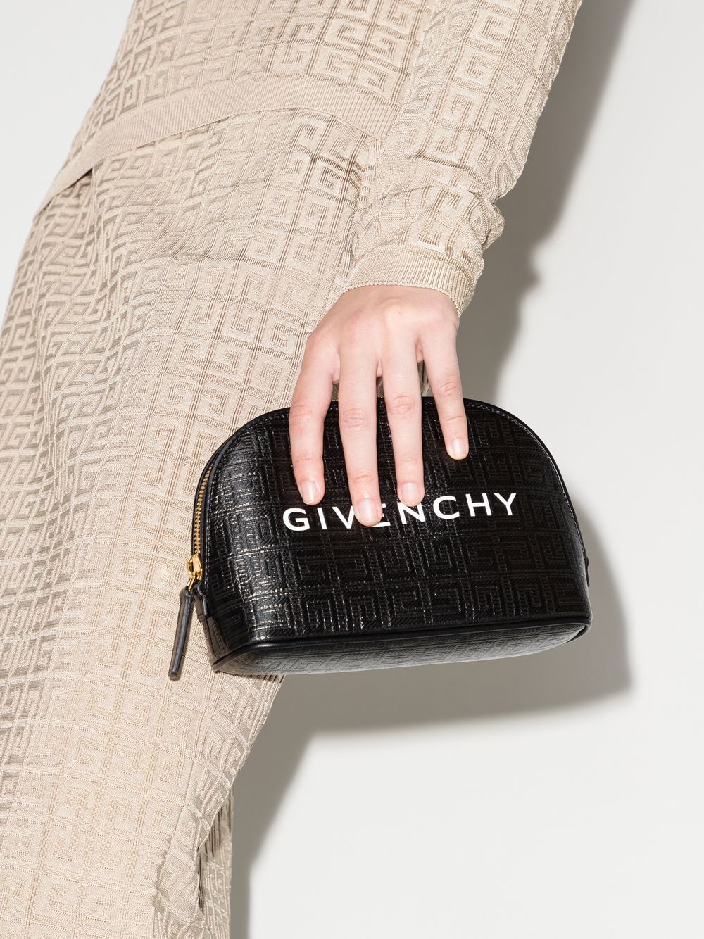 Givenchy logo-print embossed clutch