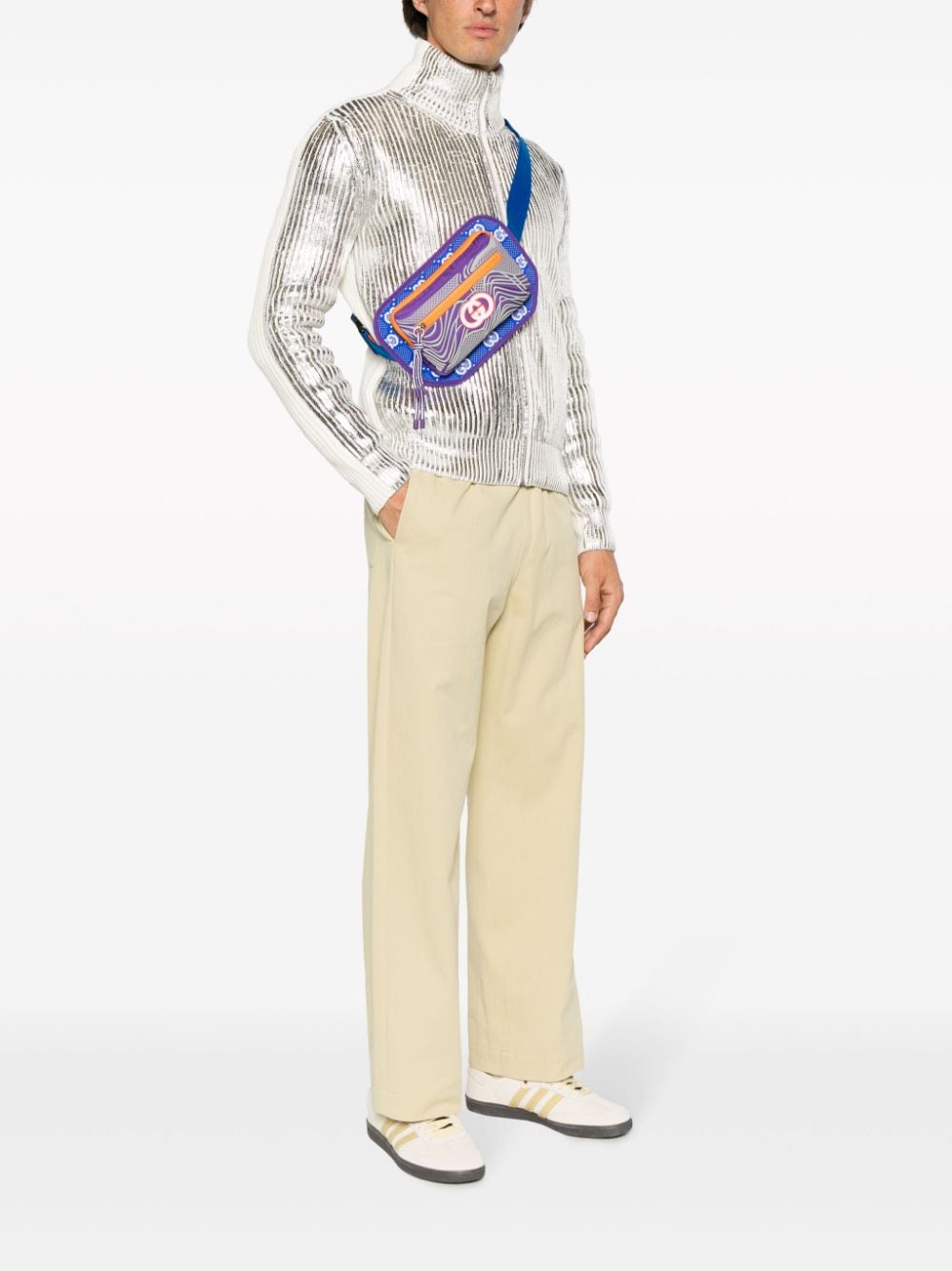 G*u*i gg-logo print zipped belt bag