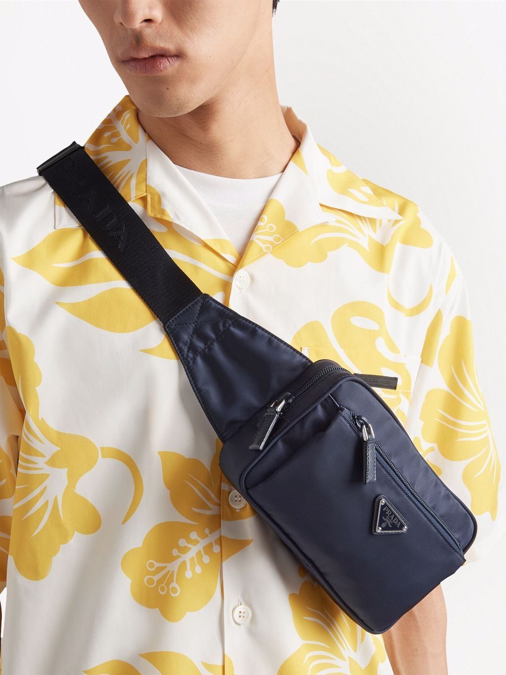 Pra*a logo-plaque belt bag