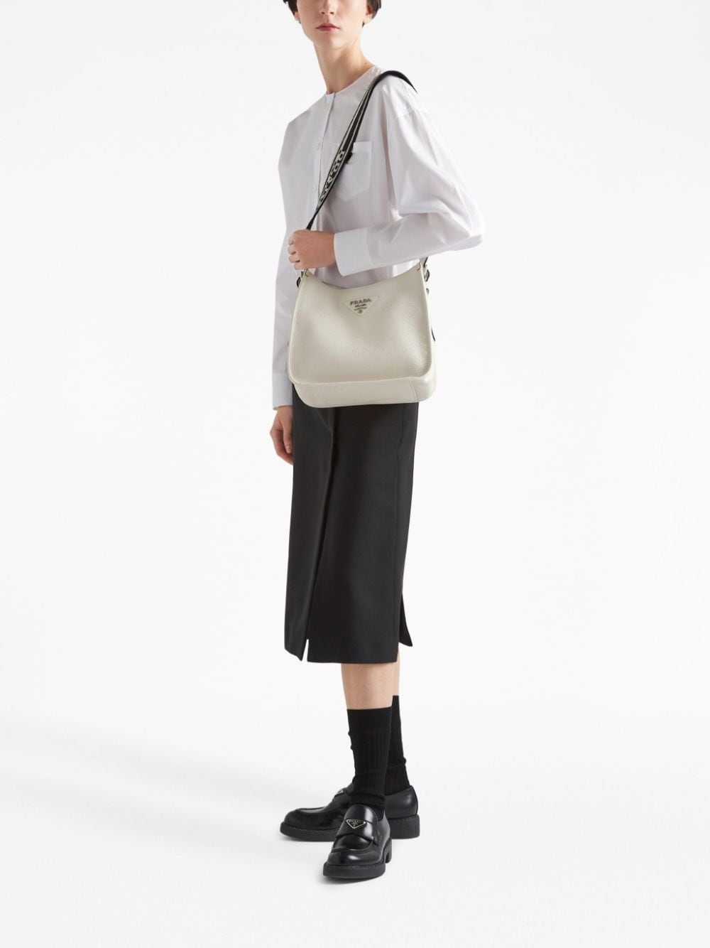 Pra*a triangle-logo hobo shoulder bag