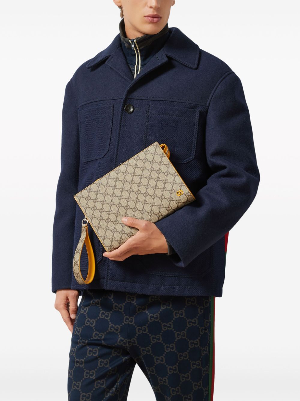 G*u*i gg-canvas logo-plaque clutch bag