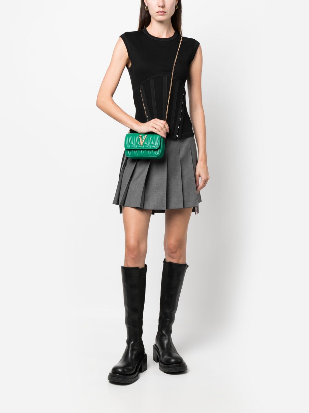 Versace Virtus quilted leather mini bag