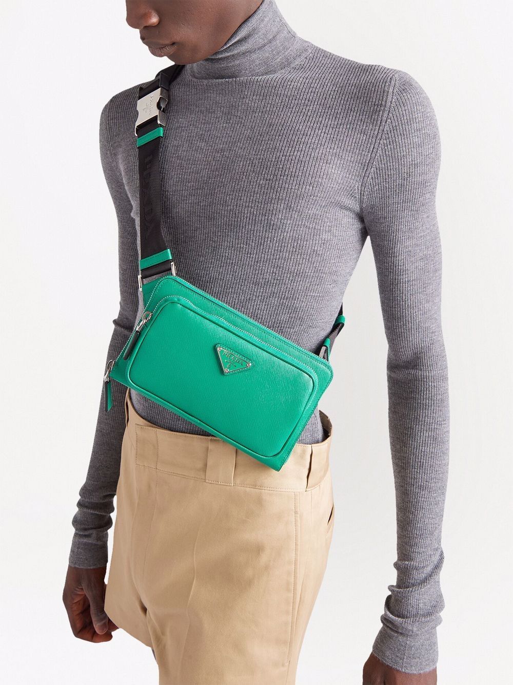 Pra*a logo plaque crossbody bag