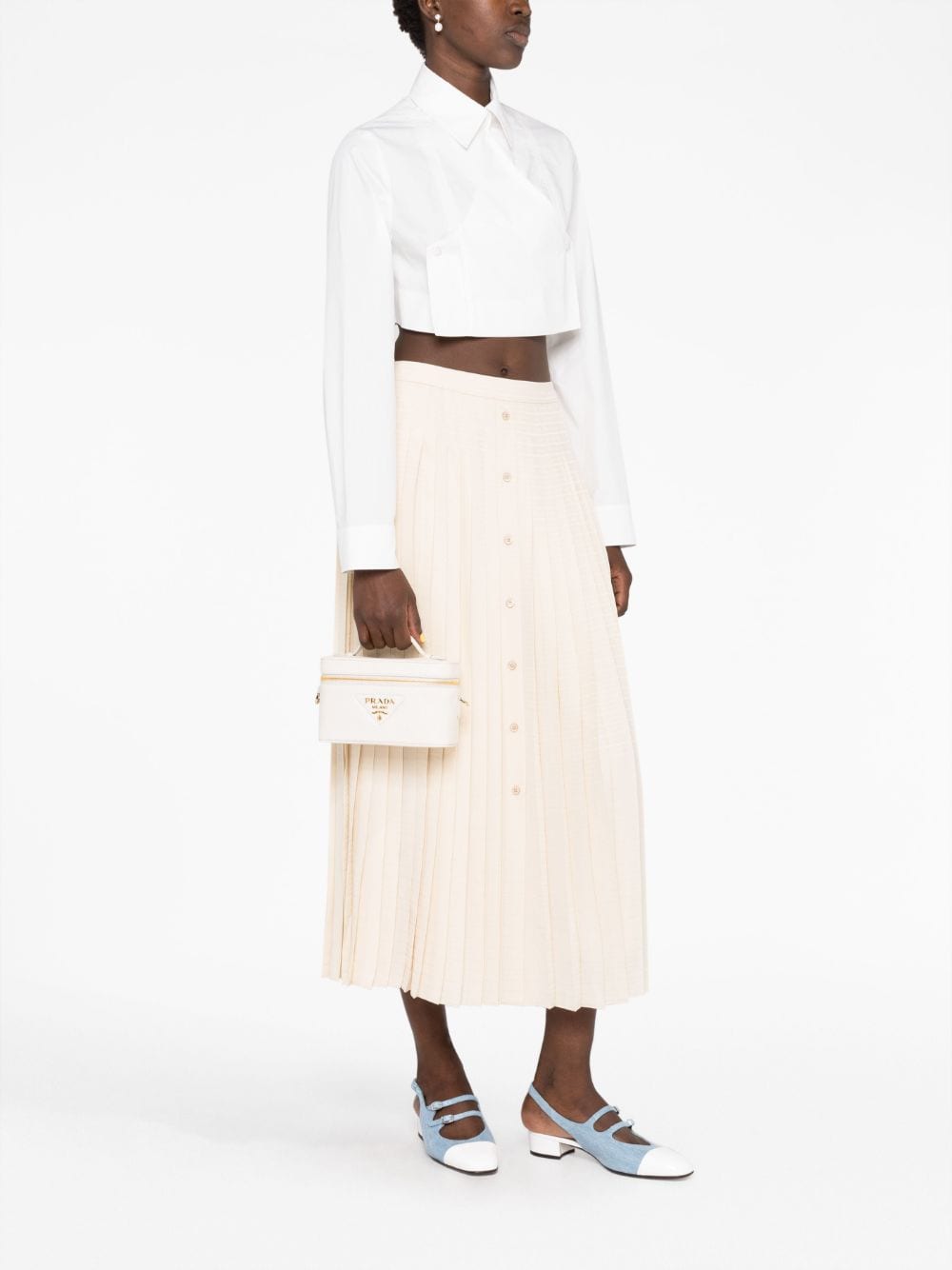 Pra*a logo-plaque leather mini bag